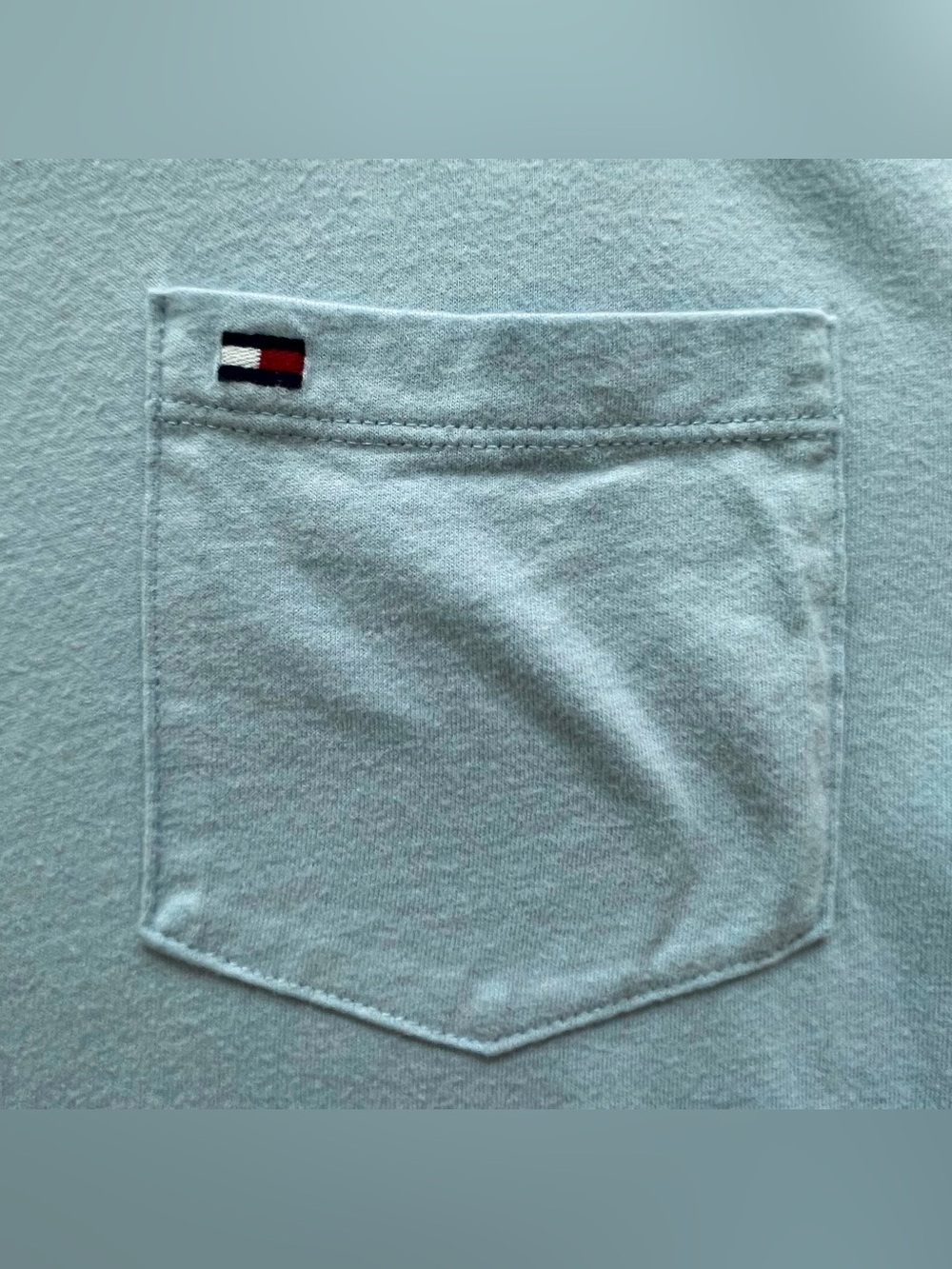 Tommy Hilfiger Men's Light Blue Pocket T-Shirt Size L - Picture 5 of 6